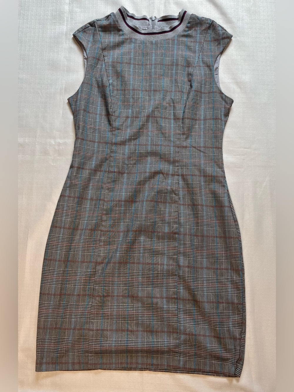 Alexia Admor Glen Plaid Sheath Dress Dark Academia Preppy Officecore Workwear